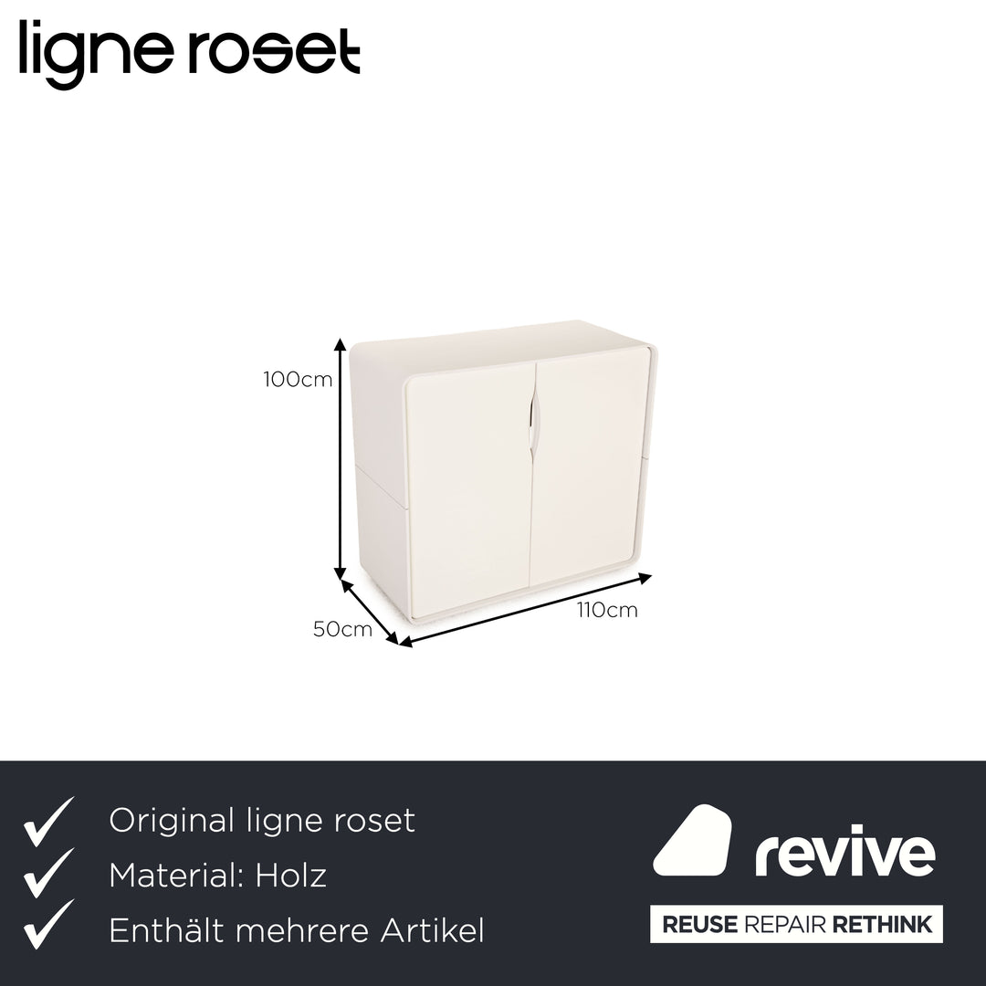 ligne roset Holz Sideboard Garnitur Weiß