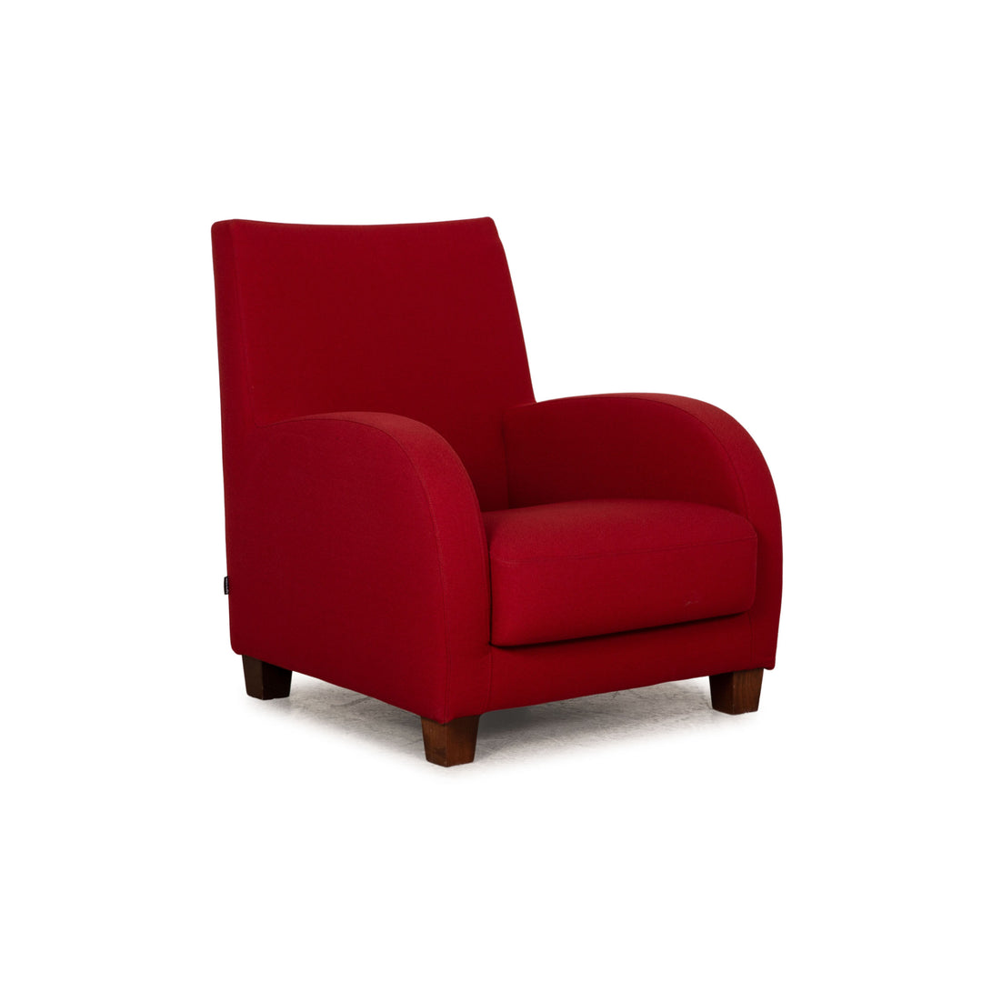 ligne roset Jonathan fabric armchair red