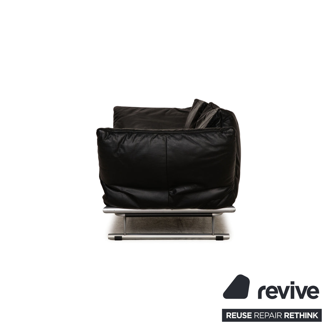 ligne roset Leder Sofa Schwarz Zweisitzer Couch Funktion