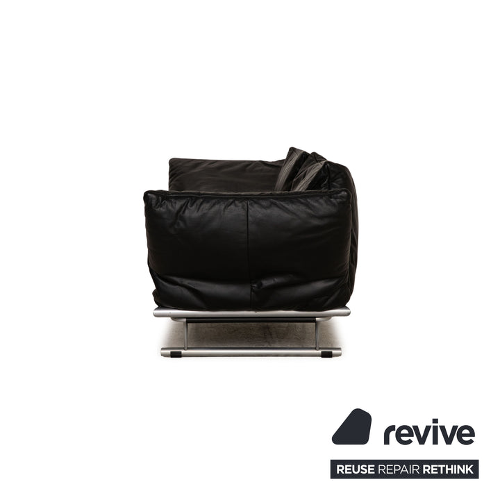 ligne roset Leder Sofa Schwarz Zweisitzer Couch Funktion