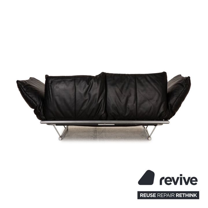 ligne roset Leder Sofa Schwarz Zweisitzer Couch Funktion