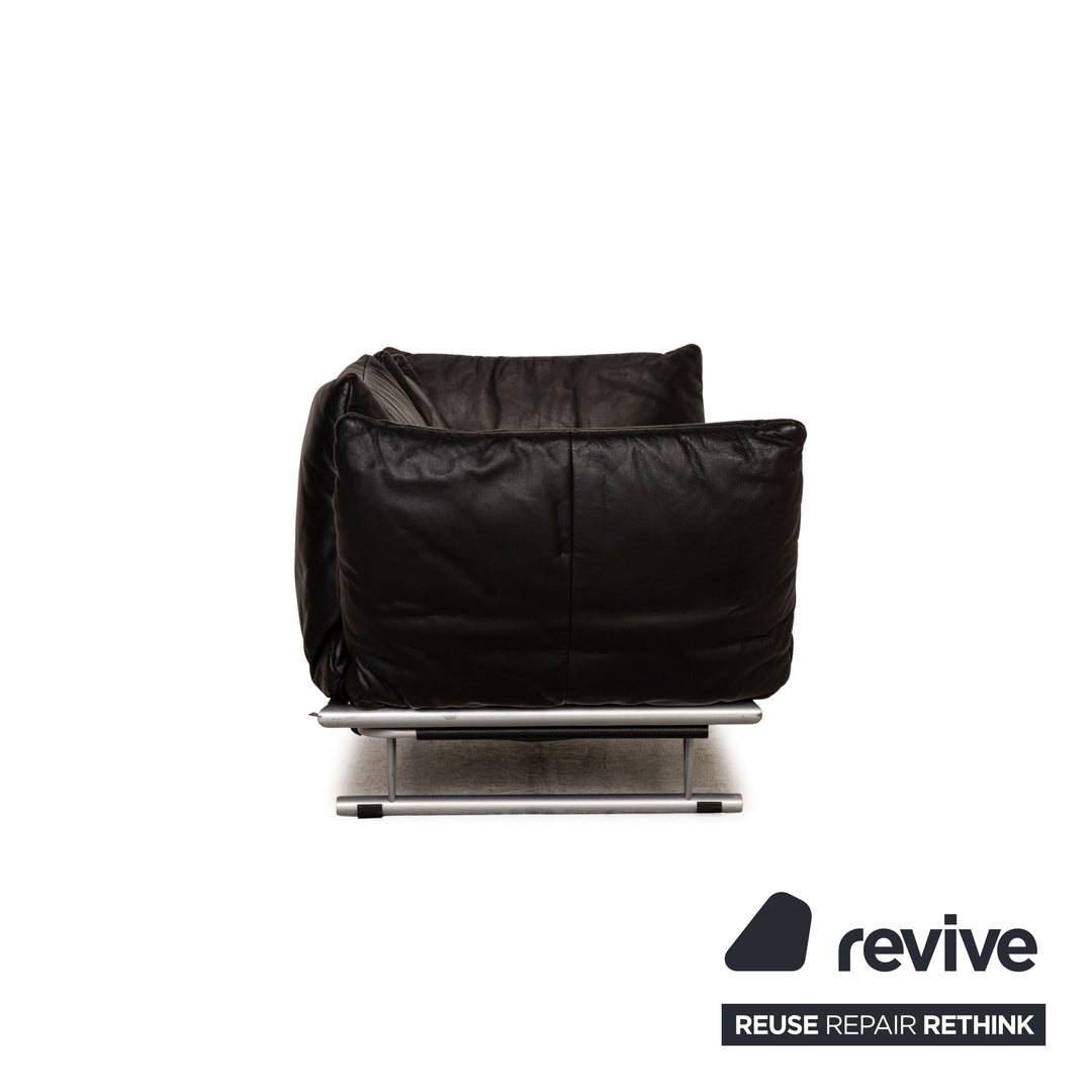 ligne roset Leder Sofa Schwarz Zweisitzer Couch Funktion