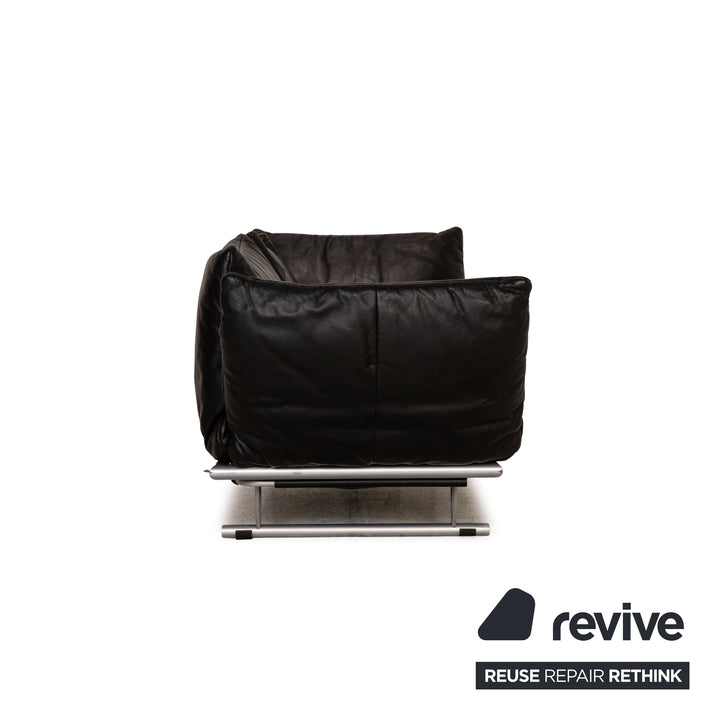 ligne roset Leder Sofa Schwarz Zweisitzer Couch Funktion