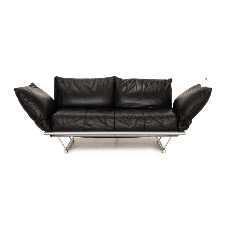 ligne roset Leder Sofa Schwarz Zweisitzer Couch Funktion