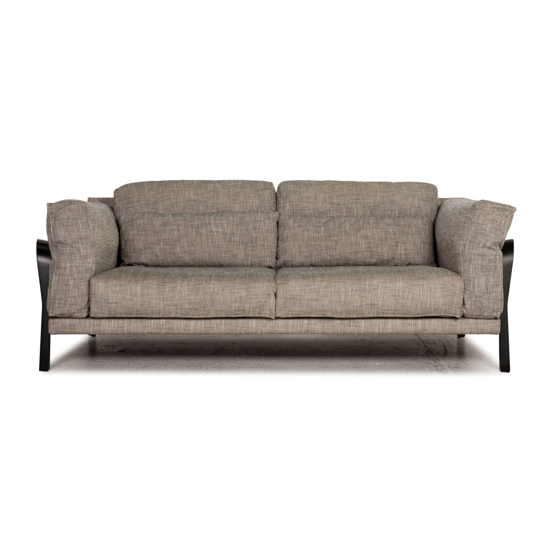 Ligne Roset Loft Fabric Sofa Gray Two Seater Couch