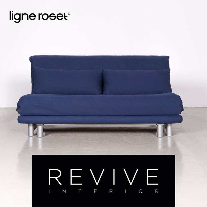 Ligne Roset Multy Designer Fabric Sofa Blue Three Seater Sofa Bed Couch Feature #7066