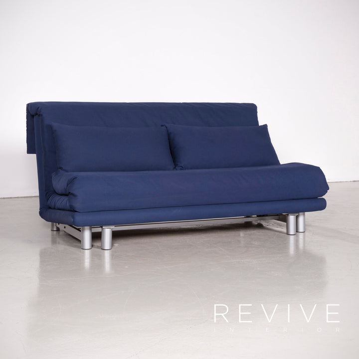 Ligne Roset Multy Designer Fabric Sofa Blue Three Seater Sofa Bed Couch Feature #7066