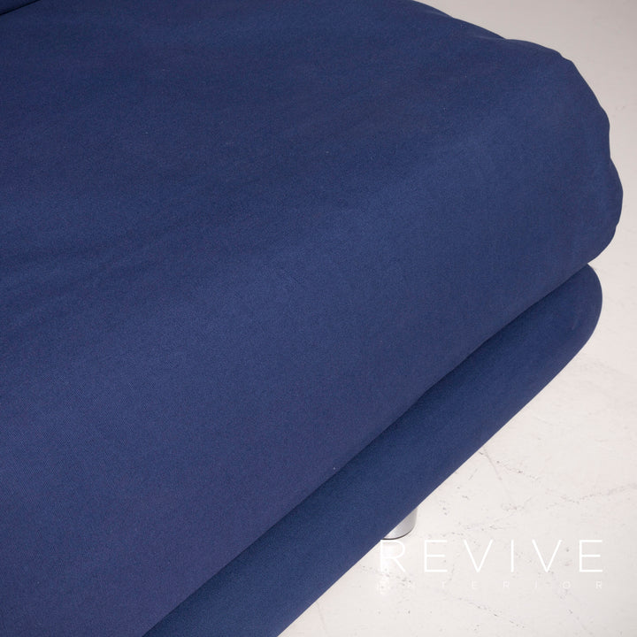 Ligne Roset Multy Designer Fabric Sofa Blue Three Seater Sofa Bed Couch Feature #7066