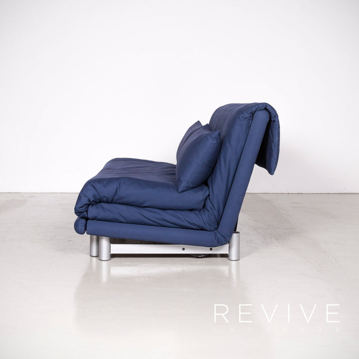 Ligne Roset Multy Designer Fabric Sofa Blue Three Seater Sofa Bed Couch Feature #7066