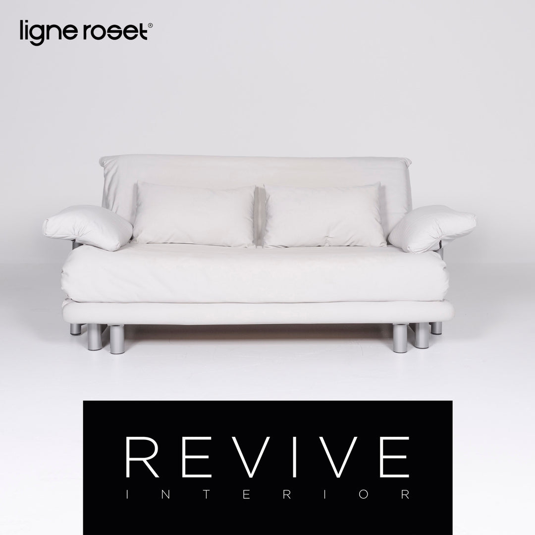 Ligne Roset Multy Designer Fabric Sofa Gray Three Seater Couch Sofa Bed Feature #8170