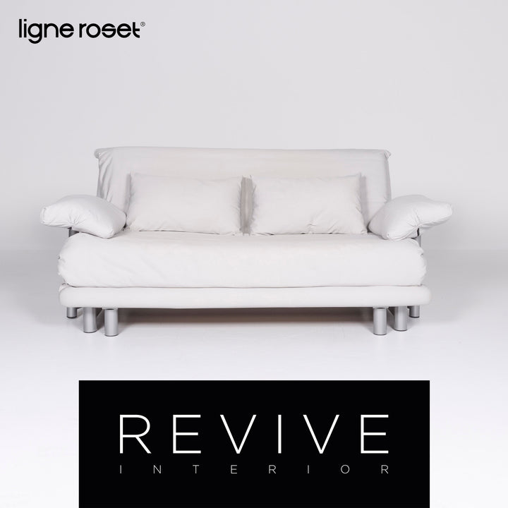 Ligne Roset Multy Designer Fabric Sofa Gray Three Seater Couch Sofa Bed Feature #8170