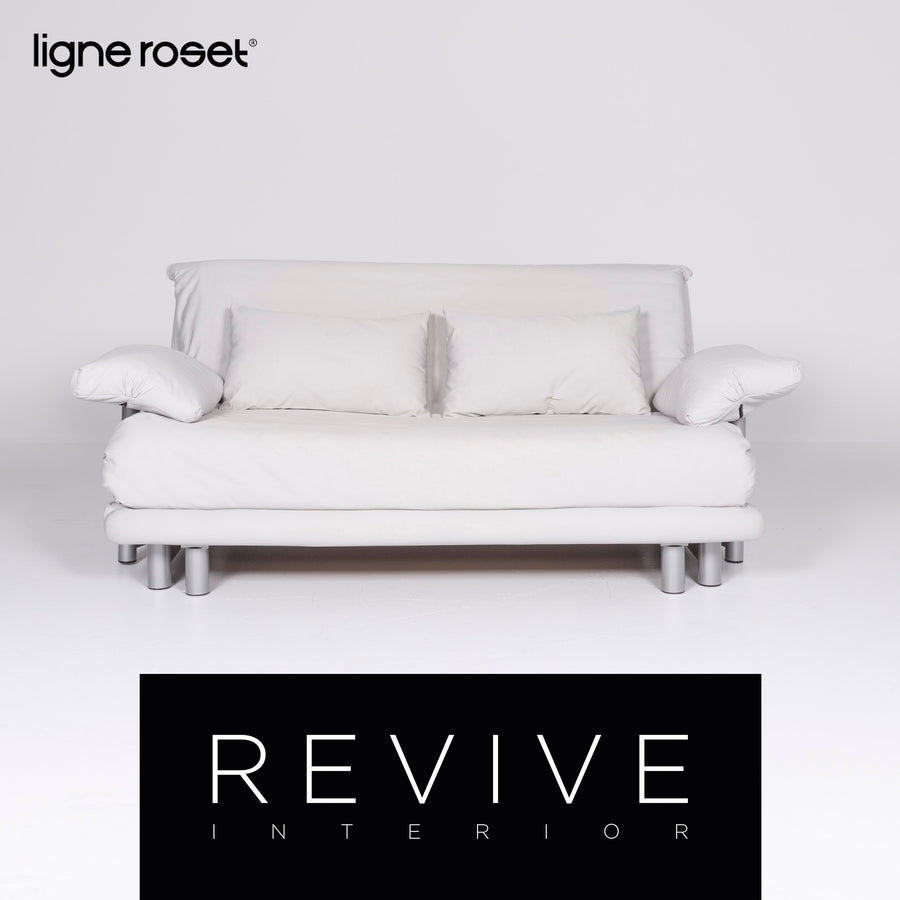 Ligne Roset Multy Designer Fabric Sofa Gray Three Seater Couch Sofa Bed Feature #8170