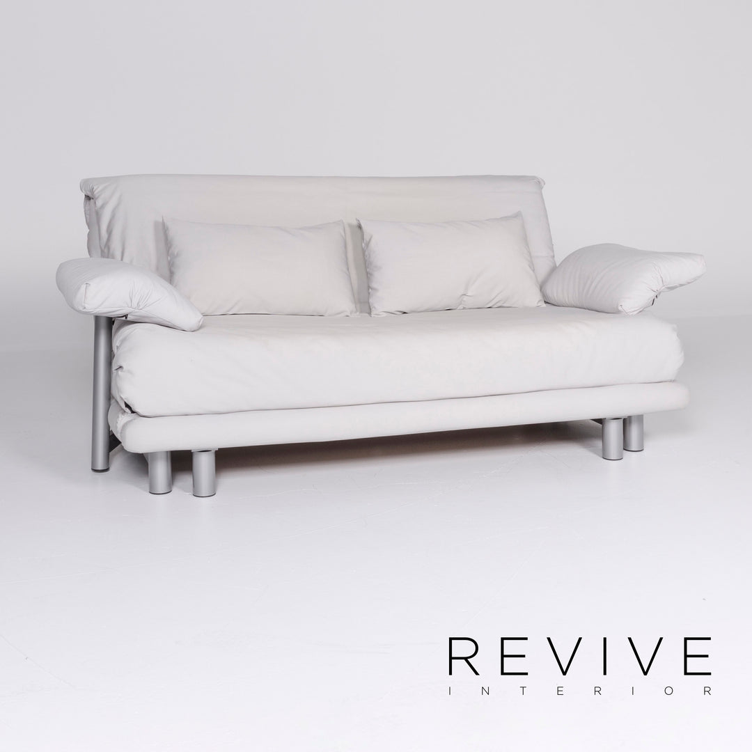 Ligne Roset Multy Designer Fabric Sofa Gray Three Seater Couch Sofa Bed Feature #8170