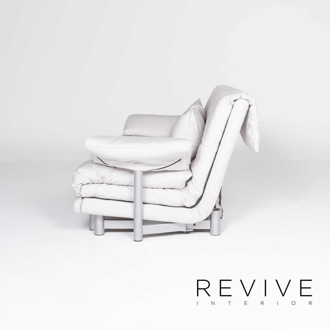 Ligne Roset Multy Designer Fabric Sofa Gray Three Seater Couch Sofa Bed Feature #8170