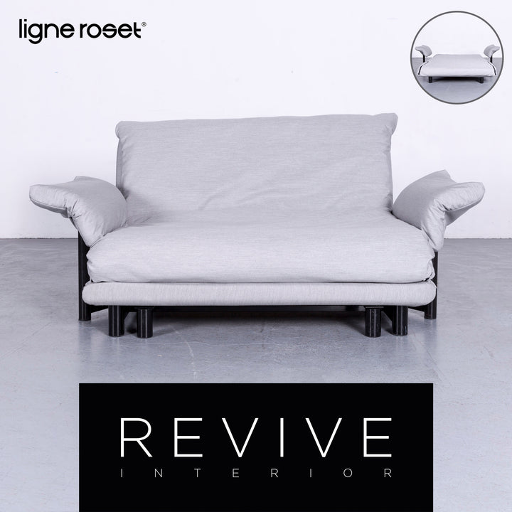 Ligne Roset Multy Designer Fabric Sofa Gray Three Seater Function Couch #6467