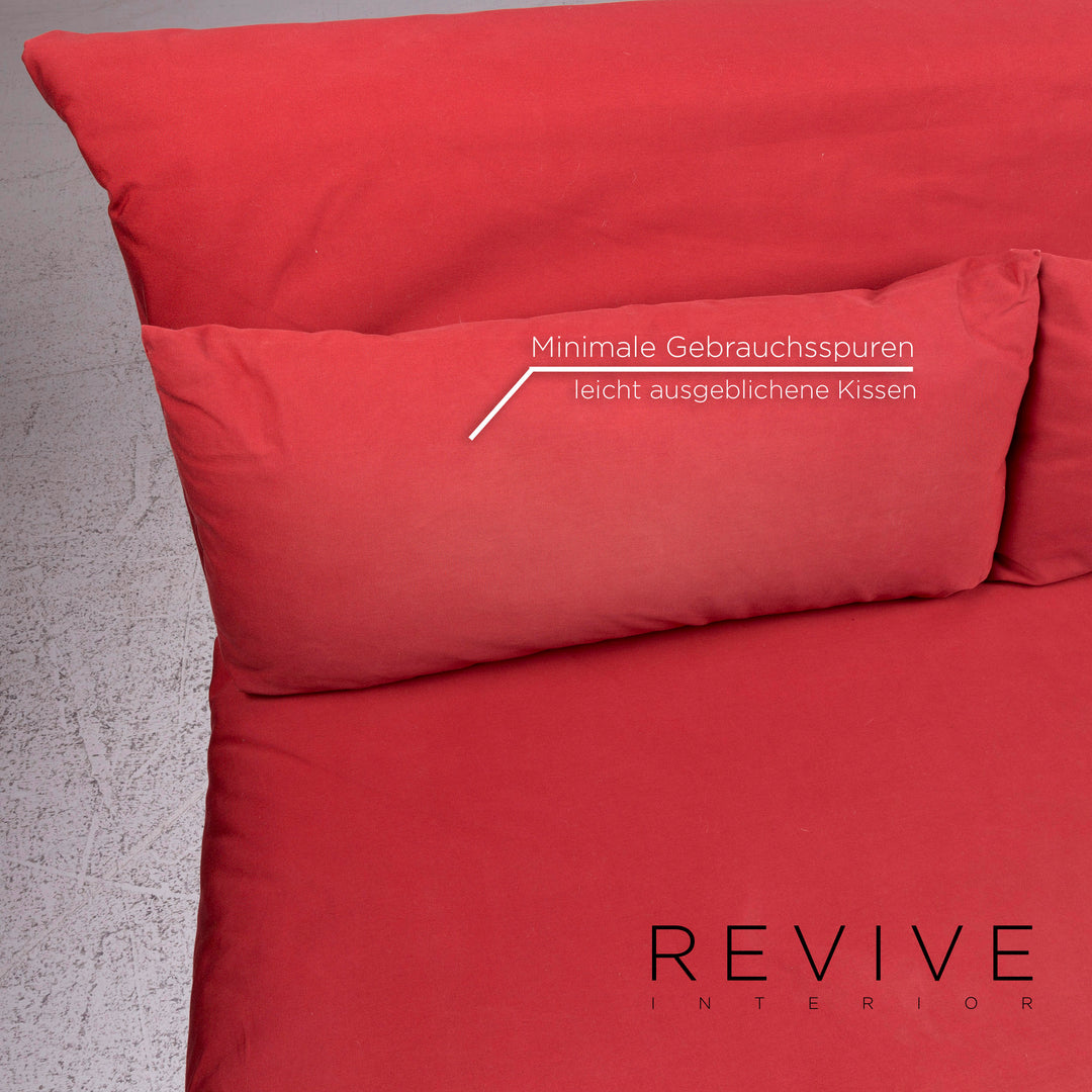 ligne roset Multy designer fabric sofa red three-seater incl. sofa bed function #10083