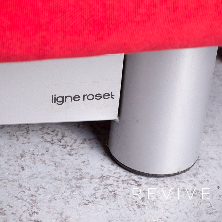 Ligne Roset Multy Designer Fabric Sofa Red Three Seater Sofa Bed Feature #6986