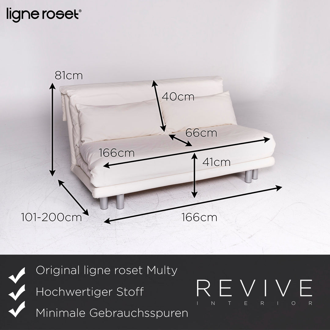 ligne roset Multy Designer Fabric Sofa White Three Seater Sofa Bed #9180