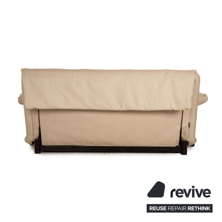 Ligne Roset Multy Fabric 3 Seater Beige Sofa Couch Sofa Bed Reupholstered