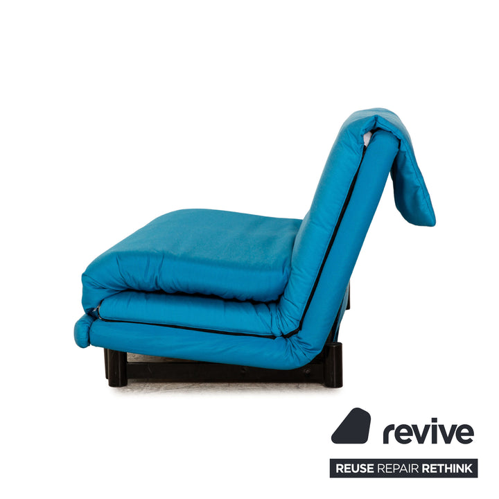 ligne roset Multy Stoff Dreisitzer Blau Sofa Couch manuelle Funktion Schlaffunktion Neubezug