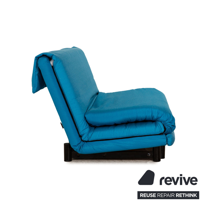 ligne roset Multy Stoff Dreisitzer Blau Sofa Couch manuelle Funktion Schlaffunktion Neubezug