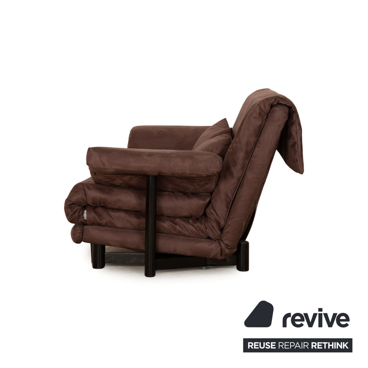 ligne roset Multy fabric three-seater dark brown incl. armrest frame black sleep function new cover