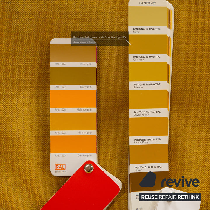 ligne roset Multy fabric three-seater yellow sofa bed manual function