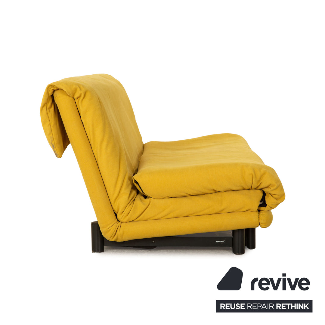 ligne roset Multy fabric three-seater yellow sofa bed manual function