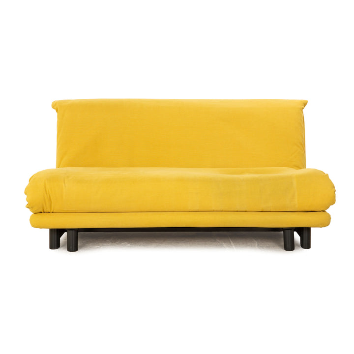 ligne roset Multy fabric three-seater yellow sofa bed manual function