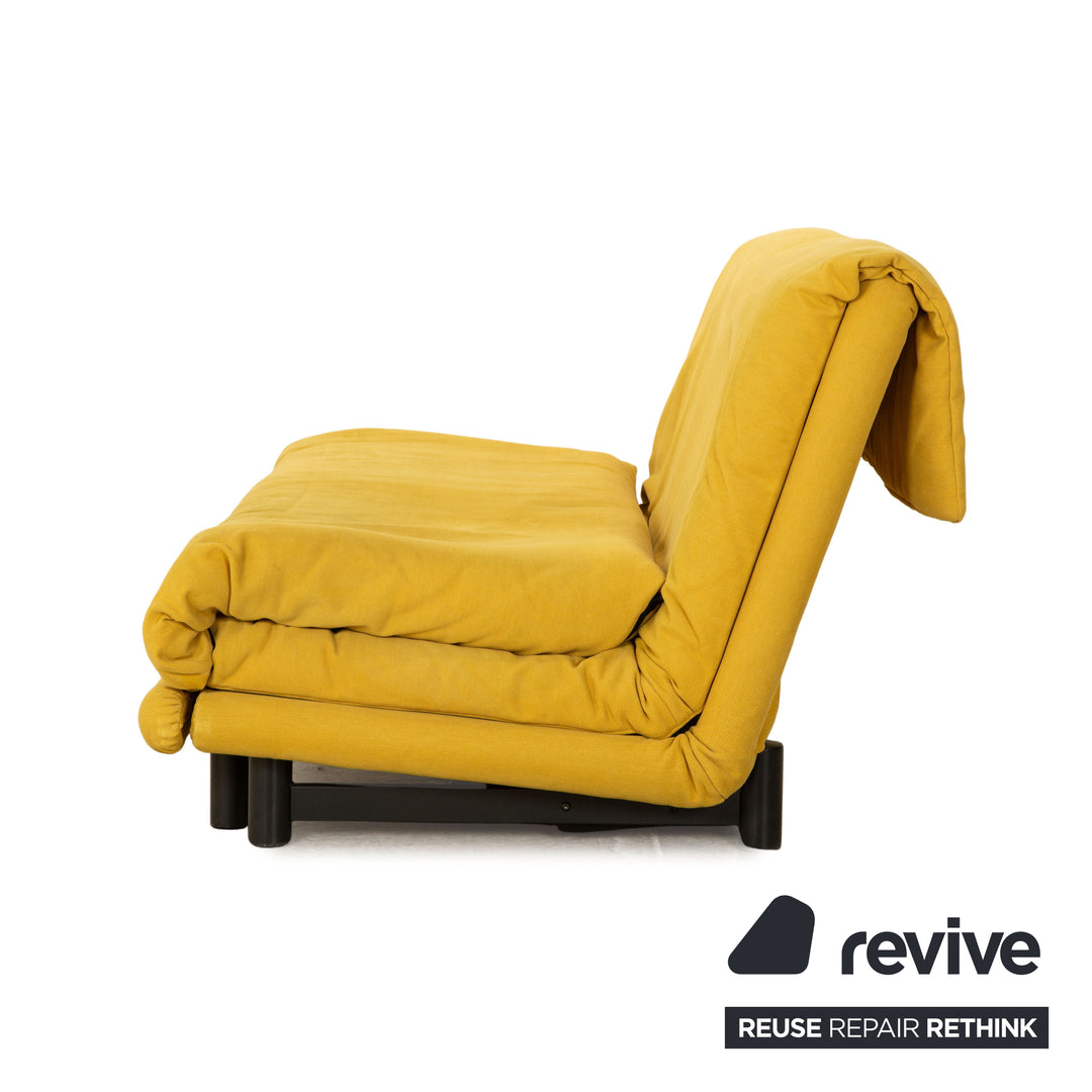 ligne roset Multy fabric three-seater yellow sofa bed manual function