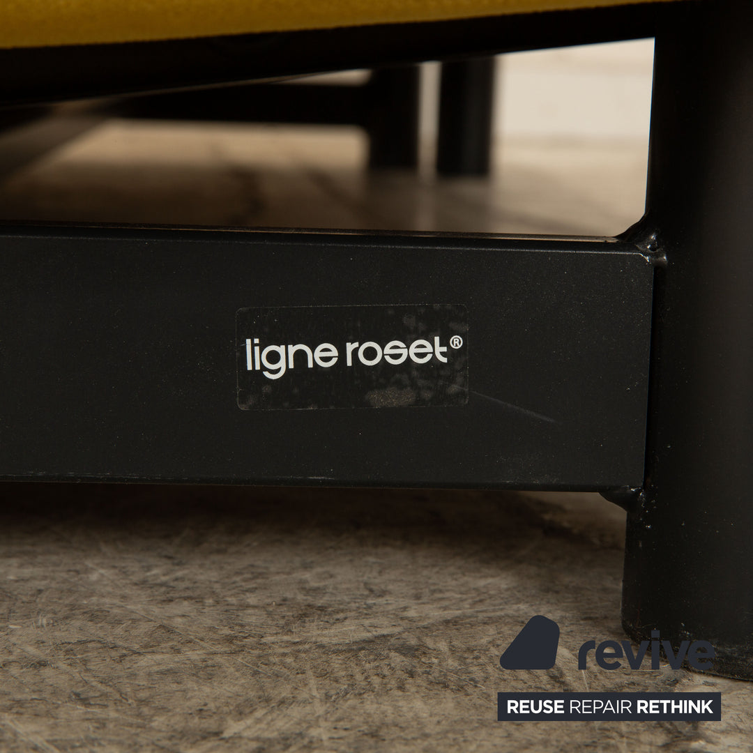 ligne roset Multy fabric three-seater yellow sofa bed manual function