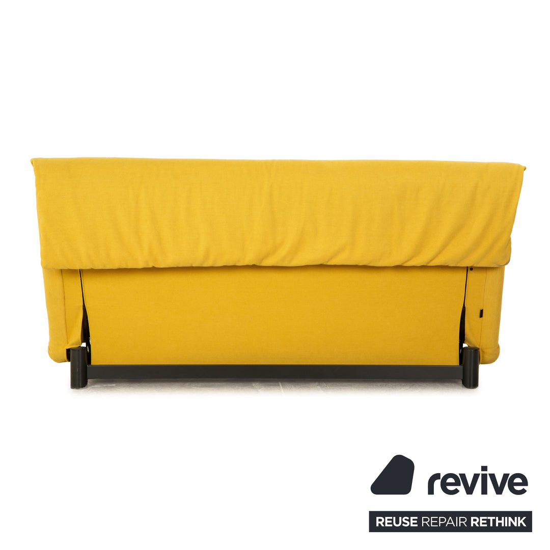 ligne roset Multy fabric three-seater yellow sofa bed manual function