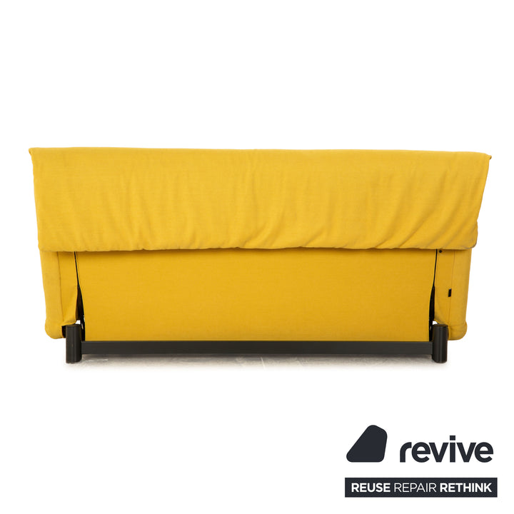 ligne roset Multy fabric three-seater yellow sofa bed manual function