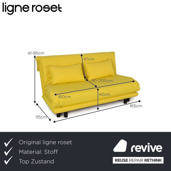 ligne roset Multy Fabric 3 Seater Yellow Sofa Couch Sofa Bed