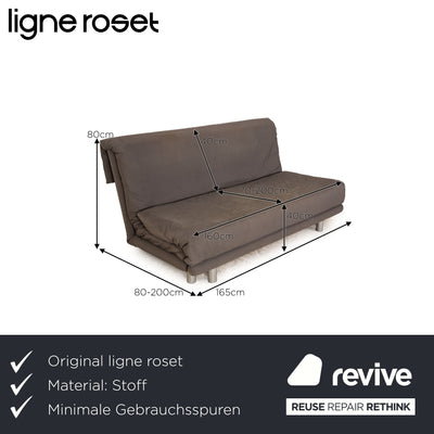 ligne roset Multy Stoff Dreisitzer Grau manuelle Funktion Sofa Couch Schlafsofa