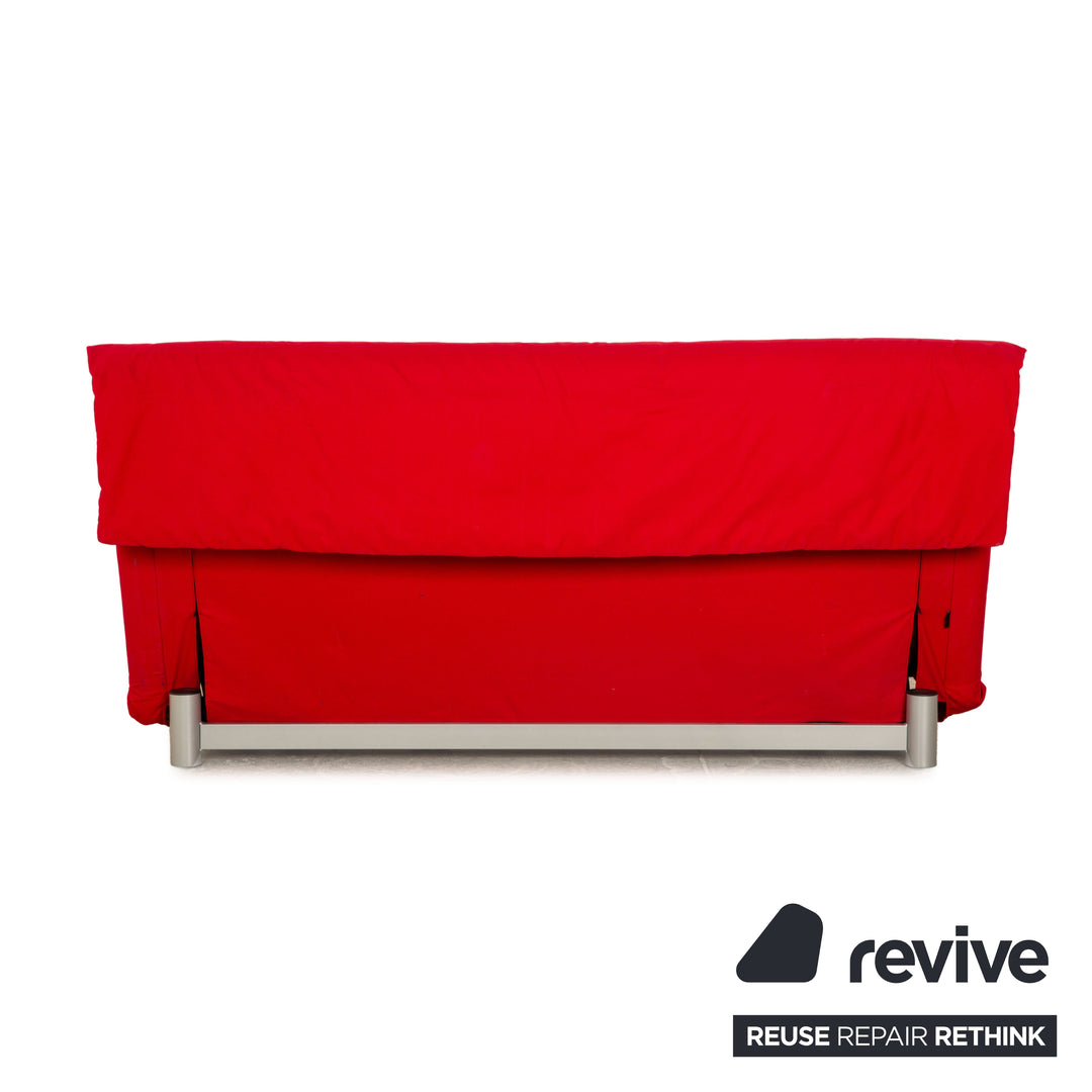 ligne roset Multy fabric three-seater red sofa couch manual function sleep function
