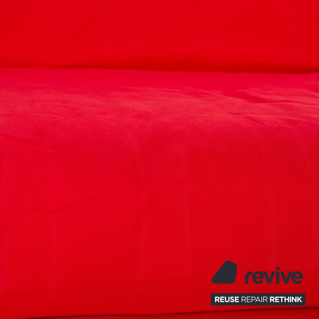 ligne roset Multy fabric three-seater red sofa couch manual function sleep function