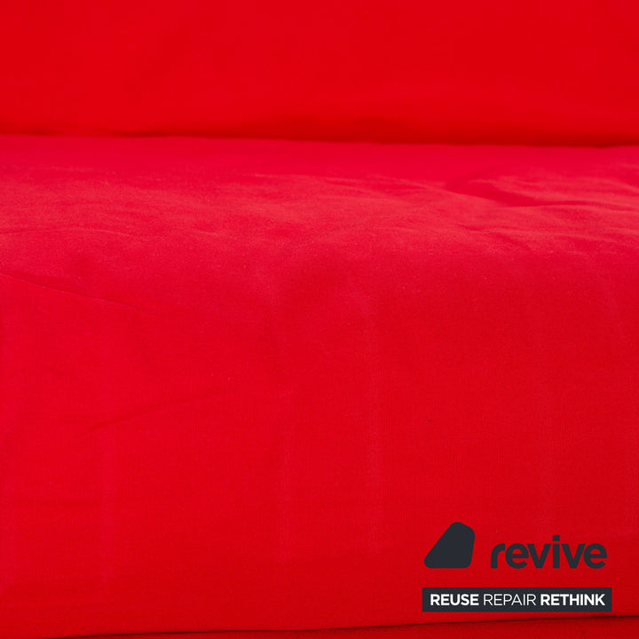 ligne roset Multy fabric three-seater red sofa couch manual function sleep function