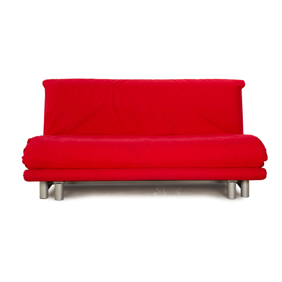 ligne roset Multy fabric three-seater red sofa couch manual function sleep function