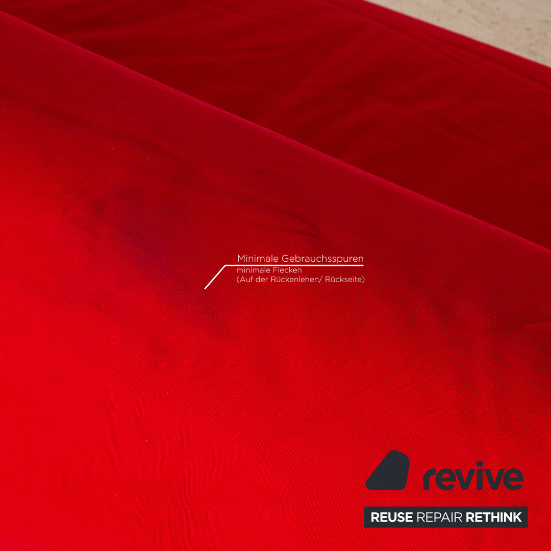 ligne roset Multy Stoff Dreisitzer Rot Sofa Couch Schlaffunktion