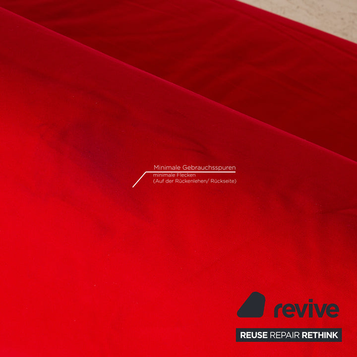 ligne roset Multy Stoff Dreisitzer Rot Sofa Couch Schlaffunktion