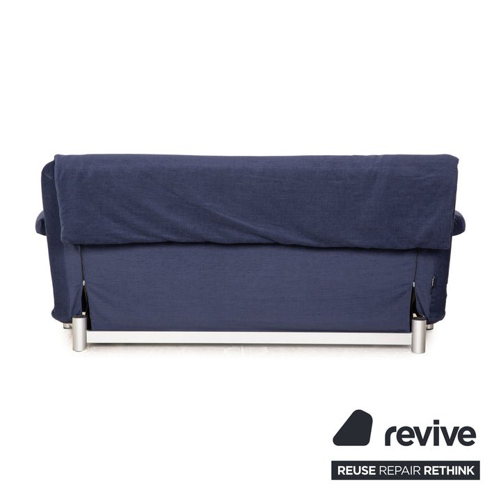 Ligne Roset Multy fabric three-seater sofa bed blue dark blue incl. armrests couch sofa sleeping function new cover