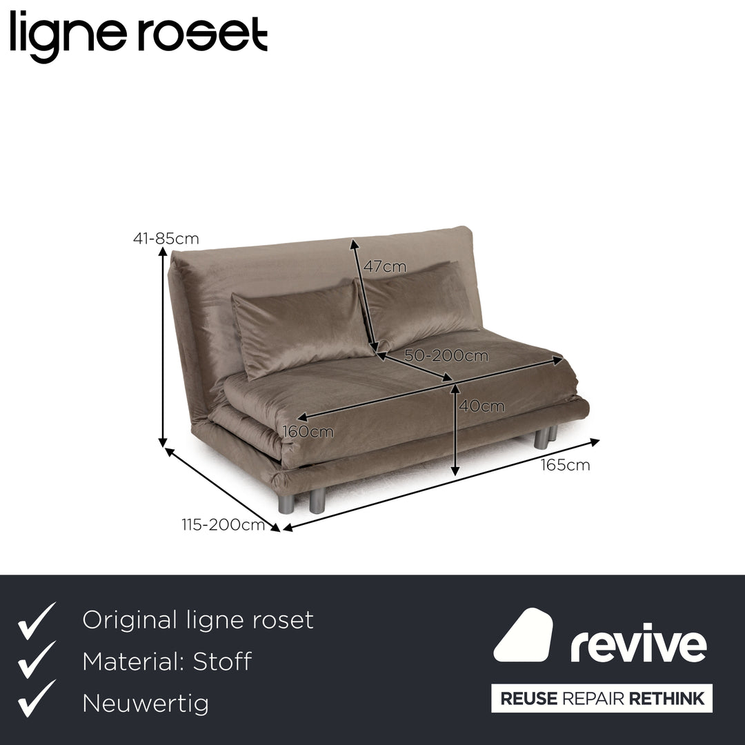 Ligne Roset Multy Fabric 3 Seater Silver Gray Sofa Couch Sofa Bed Feature Reupholstery