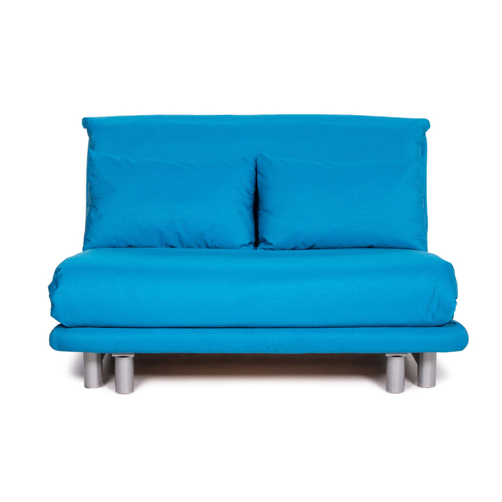 ligne roset Multy Stoff Schlafsofa Blau Zweisitzer Sofa Funktion Schlaffunktion Couch #13744