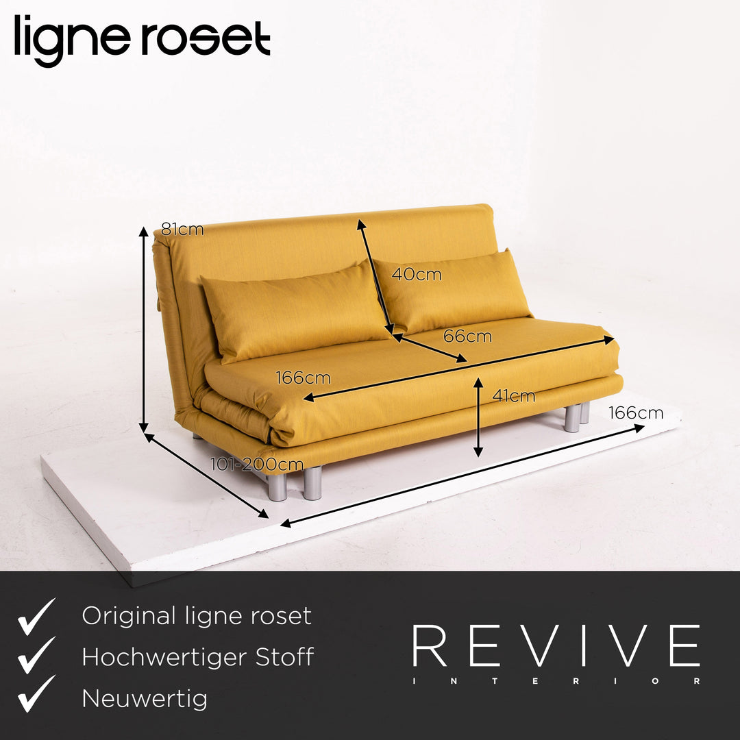 ligne roset Multy Stoff Schlafsofa Gelb Dreisitzer Sofa Schlaffunktion Couch #15246