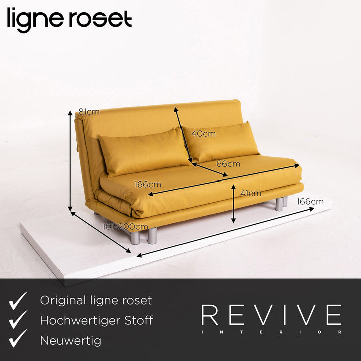 ligne roset Multy Stoff Schlafsofa Gelb Dreisitzer Sofa Schlaffunktion Couch #15246