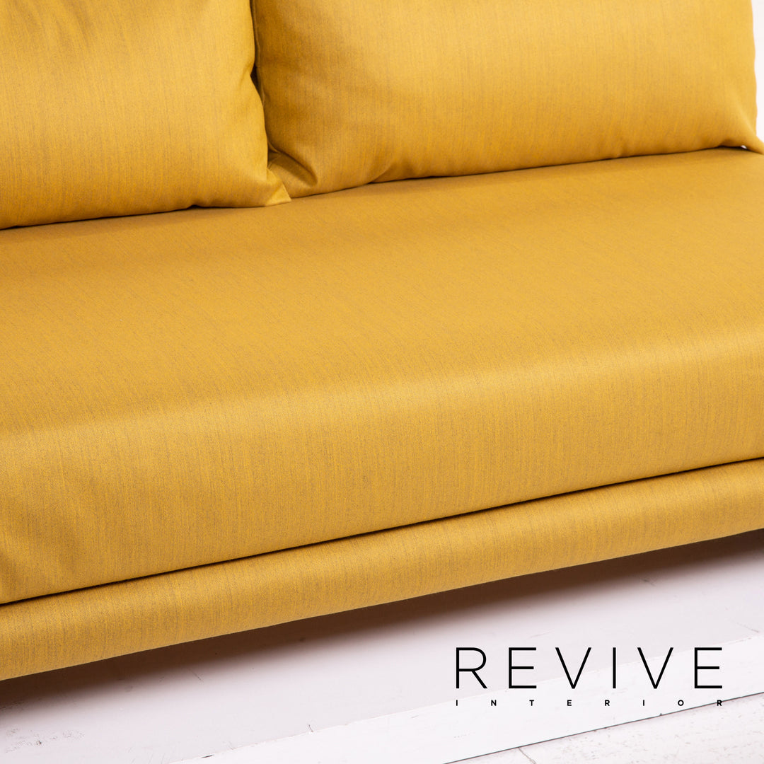 ligne roset Multy Stoff Schlafsofa Gelb Dreisitzer Sofa Schlaffunktion Couch #15246