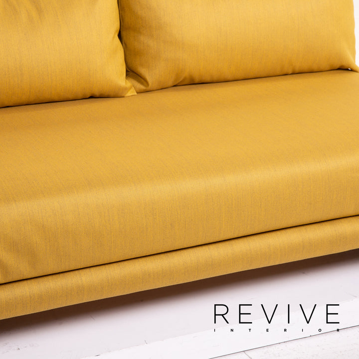 ligne roset Multy Stoff Schlafsofa Gelb Dreisitzer Sofa Schlaffunktion Couch #15246