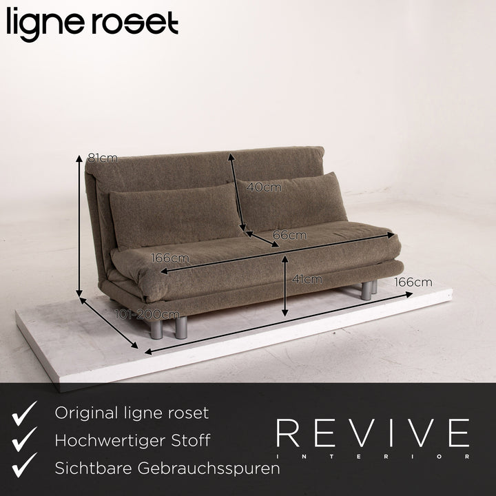 ligne roset Multy fabric sofa bed gray grey-green three-seater sofa function sleeping function couch #15322