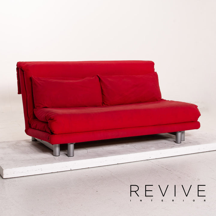 ligne roset Multy Fabric Sofa Bed Red Three Seater Sleep Function Sofa Couch #15444